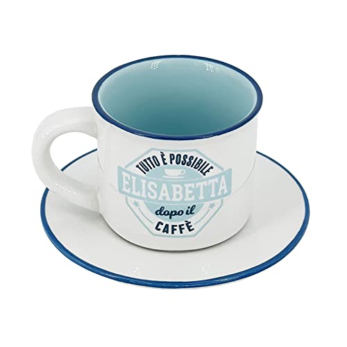 Tazzina Da Caffe' Personalizzata Con Piattino E Scatola Regalo - Elisabetta
