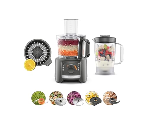 Kenwood Multipro Compact Fdp31.360Gy, Robot Da Cucina Multifunzione Con Lama Per Frullare, Disco Per Impastare E Affettare, Spremiagrumi, Frullatore 1