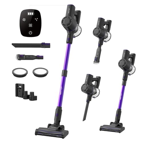 Vactidy V8 Pro Aspirapolvere Senza Fili Potente,25Kpa Scopa Elettrica Senza Fili Potente Senza Sacco,Aspirapolvere Portatile,Ultra-Leggero,Autonomia 4