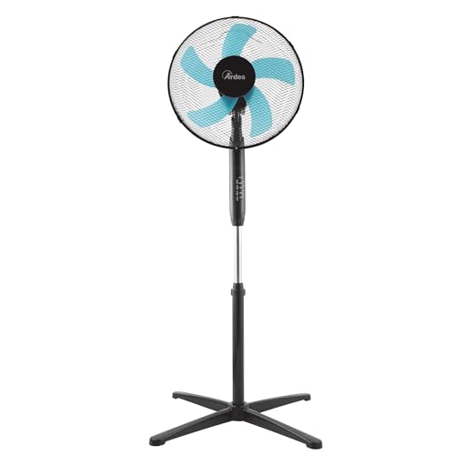 Ardes - Ar5St40Pnr Ventilatore A Piantana Con Telecomando Steelo 40Pnr - Base 40 Cm Oscillante Con Inclinazione Regolabile - Ventilatore A Piantana Si