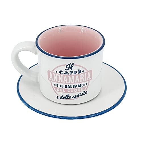 Clearco Tazzina Da Caffè In Gres Porcellanato Personalizzata Con Piattino E Scatola Regalo - Annamaria
