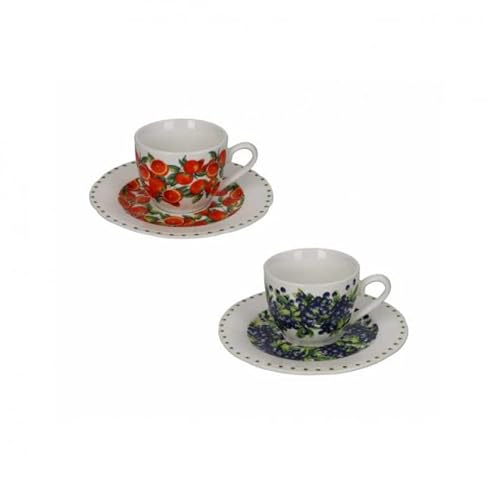Brandani Tazzina Caffe Le Primizie Fresh Fruits Set 2 Pz Porcellana | Prestige Store