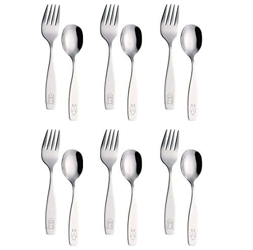 Exzact Bambini Posate 6 Pezzi In Acciaio Inox/Posate Bimbi - 6 X Forchetta, 6 X Cucchiai Cena