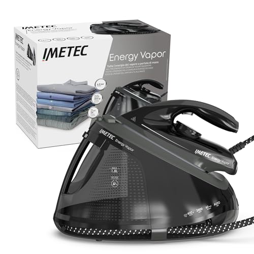 Imetec Energy Vapor, Ferro Da Stiro Con Generatore Di Vapore, 6.5 Bar Pump, Colpo Vapore 400 G, 2400 W, Piastra Fluid Ceramic, Bloccaferro, Autospegni