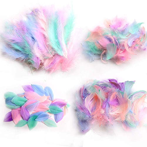 300 Piume D'Oca Naturali Glitterate, Morbide Piume Native, Accessori Per Acchiappasogni Fai Da Te, Decorazioni Per Matrimoni, Feste In Casa, Feste, Ba