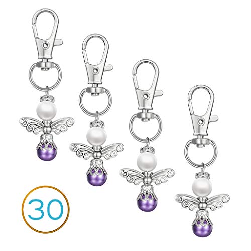 Set Da 30 Bomboniere, Portachiavi Con Ciondolo A Forma Di Angelo Custode, Regalo Per Gli Ospiti, Per La Comunione, Il Matrimonio, Il Natale, Il Battes