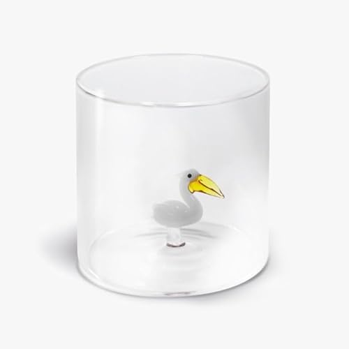 Wd Lifestyle Bicchiere In Vetro Borosilicato 250Ml Con Decorazione (Pellicano)
