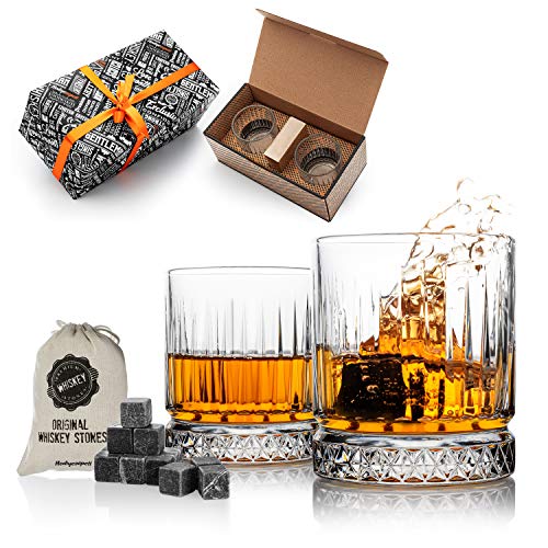 Hediyesepeti Set Regalo Con Pietre E Bicchieri Da Whisky Set Di Bicchieri Da Whisky Da 2 Pezzi, Regali Da Whisky Per Uomo. Set Di 12 Pietre Da Whisky 