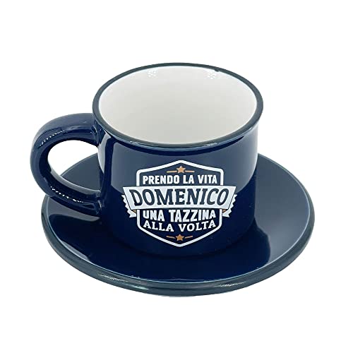 Tazzina Da Caffe' Personalizzata Con Piattino E Scatola Regalo - Domenico