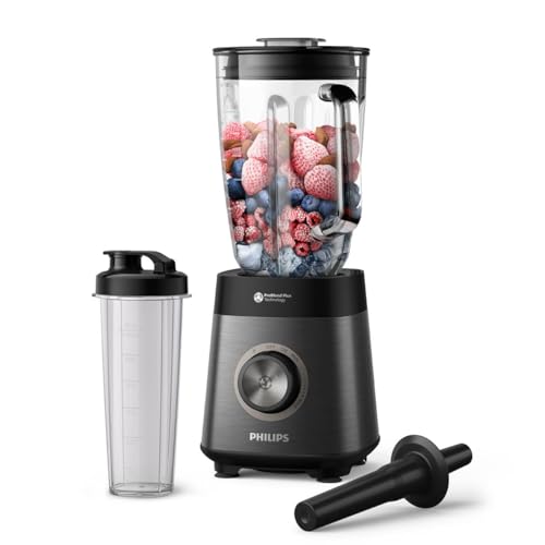 Frullatore Philips Serie 5000 - Motore Da 1200 W. Tecnologia Problend Plus. Parti Lavabili In Lavastoviglie. Pulizia Automatica. Capacità 2L. Nero (Hr
