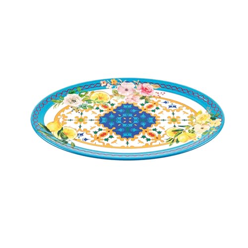 Guzzini - Vassoio Ovale Grande In Melammina, Colori Vari, Flower&Lemon''
