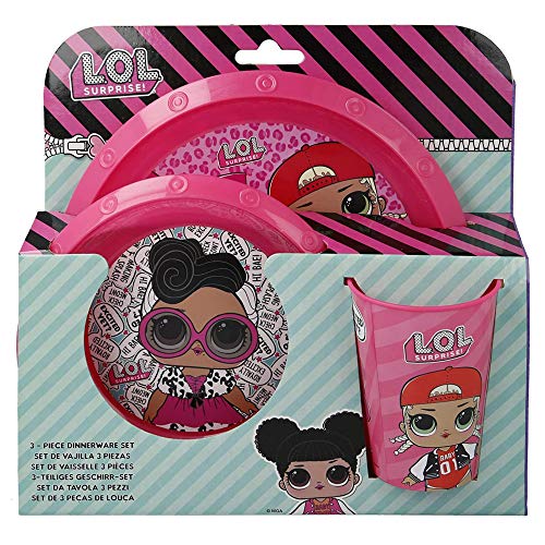 Set Colazione 3 Pezzi Lol Surprise Piatto Bicchiere E Scodella Asilo 3267