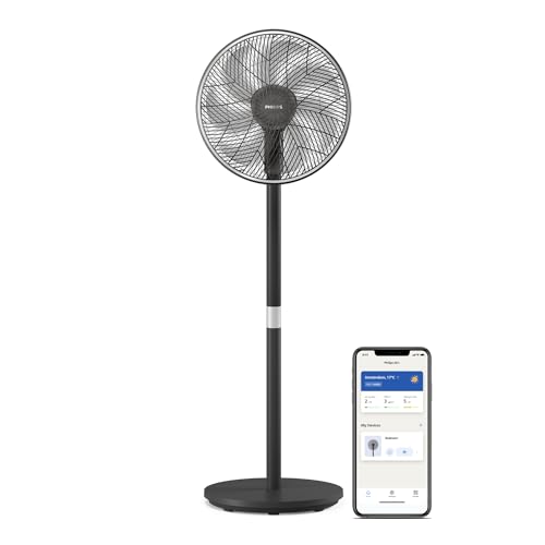 Philips Smart Pedestal Fan Serie 3000. Potente & Ultra-Silenzioso, Tecnologia Silentwings.19 Db. Ventilatore Tavolo&Piantana 2-In-1. Inclinabile & Rot