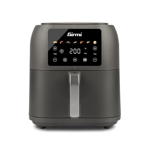 Girmi Fg92 "Ecofrit Deep" Friggitrice Ad Aria, Capacità Xxl 8 Litri, 1700W, Bpa/Pfoa Free, Contenitore Antiaderente, Display Digitale Con 7 Programmi,