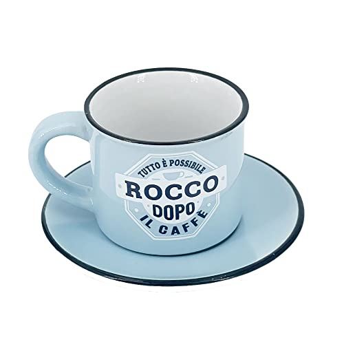 Tazzina Da Caffe' Personalizzata Con Piattino E Scatola Regalo- Rocco