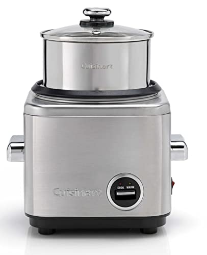 Cuisinart Crc400E Cuociriso Multifunzone. Fino A 400G Di Riso, 6 Porzioni, Funzione Di Mantenimento Calore, Recipiente Antiaderente E Cestino In Accia