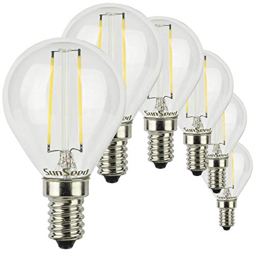 Sunseed 6X Lampadina E14 Filamento Led 2W Sfera G45 250 Lm Luce Naturale 4000K