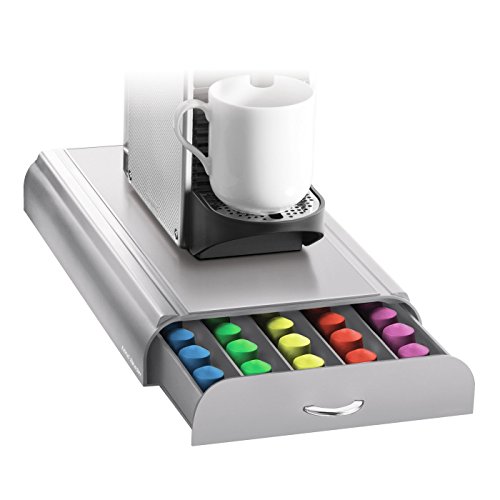 Mind Reader "Anchor Per 50 Capsule Nespresso, Cassettiera In Cialde Color Argento