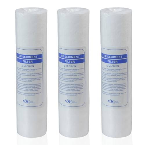 Kit Sedimenti Cartucce 3 Pezzi Filtro Kit Filtrazione 10" 254Mm Acqua 5 Μicron Depuratore Impianto Universale