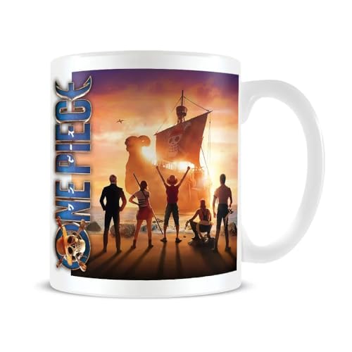 One Piece Set Sail - Tazza Misura Unica, Colore: Arancione/Blu/Bianco