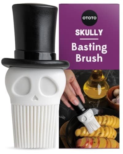 Ototo Skully - Pennello Da Pasticceria In Silicone, Regalo Da Cucina, Regali Spettrali, Accessori Da Cucina A Forma Di Teschio, Spazzola Per Cucinare