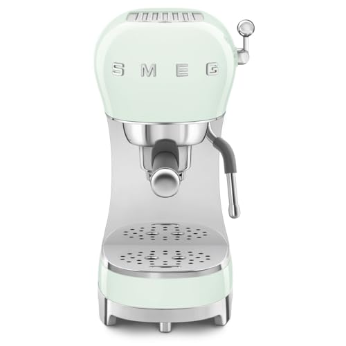 Smeg, Macchina Da Caffè Espresso Manuale Ecf02Pgeu, Made In Italy, Cappuccino System, Thermoblock, Tazze Grandi E Funzione Caffè Doppio, Made In Italy