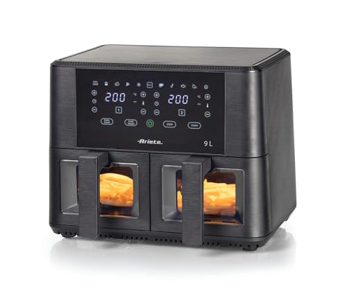 Ariete 4631 Friggitrice Ad Aria Doppia 9L, 2400W, Capacità Totale 9L, 11 Programmi, Multifunzione, Fino A 3,6 Kg Di Fritto Temperatura Fino A 200°C, D