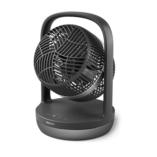 Ventilatore Da Tavolo Oscillante Philips Serie 3000. Potente E Ultra-Silenzioso. 23 Db. Circolatore D'Aria. Inclinazione Regolabile Di 180°. Per Camer