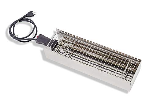 Cbe Elettrodomestici 9010100Ss Bistecchiera Elettrica In Acciaio, 1800 W, Stainless Steel, Bianco
