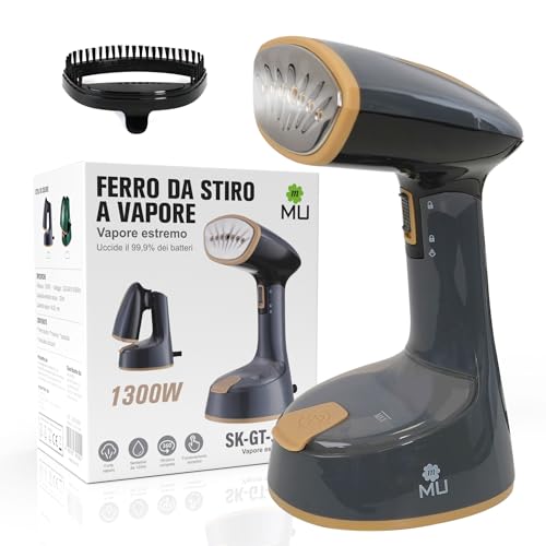 M Mu, Ferro Da Stiro Verticale, Ferro Da Stiro Da Viaggio, 1300W, Stiratore Verticale, Vaporella Stirella Verticale, Stiratrice Verticale Utilizzabile
