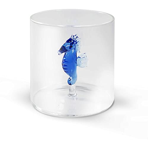 Wd Lifestyle Bicchiere In Vetro Borosilicato. Capacità 250 Ml. Decoro Cavalluccio.