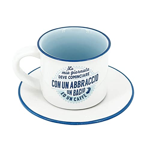 Clearco Tazzina Da Caffè In Gres Porcellanato Personalizzata Con Piattino E Scatola Regalo - Con Un Abbraccio
