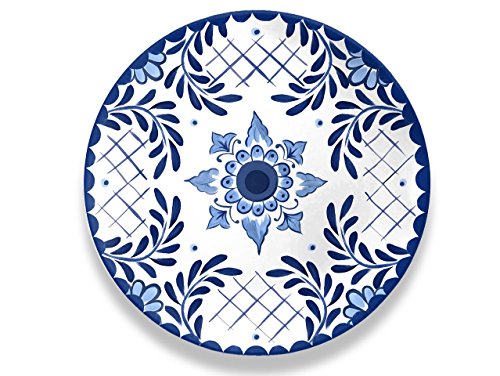Touch Mel Emporio Zani Santorini Piatti Piani Set 2Pz 100% Melamina Colore Bianco/Blu