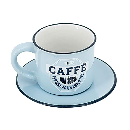 Clearco Tazzina Da Caffè In Gres Porcellanato Personalizzata Con Piattino E Scatola Regalo - Amico