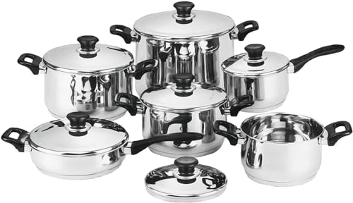 Batteria Di Pentole Bavaria 12 Pezzi In Acciaio Inox 18/10