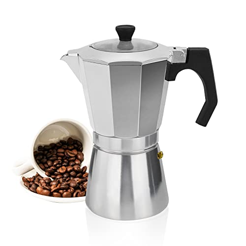 Rossetto Caffettiera Italiana Moka Express In Alluminio Expresso - Posate Trasparente (14 Tazze 700 Ml)