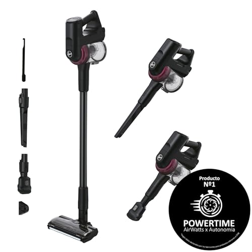 Hoover [Hf410H] Aspirapolvere Senza Fili, Manovrabilità A 360° Per Tutti I Tipi Di Pavimenti, Spazzola Anti-Groviglio Con Luci Led Integrate, Nero/Mag