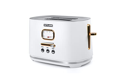 Ms-130W - Muse Broodrooster, 1.000 W, Wit/Messing (Ms-130W)