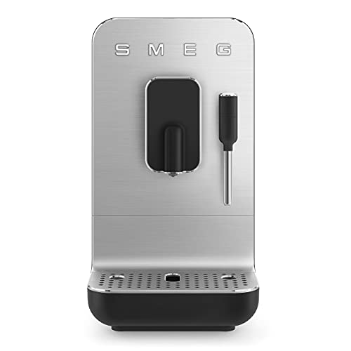 Smeg, Macchina Da Caffè Espresso Automatica Bcc12Blmeu, Lancia Vapore, Macinacaffè Integrato, Serbatoio 1,4L, Cassetto Raccogligocce Rimovibile,Dimens