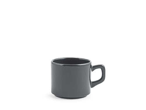 H&H Stoccolma Set 24 Tazze Tè, Stoneware, Grigio, 190Cc