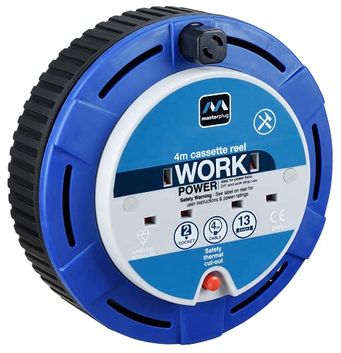 Masterplug Sct0413/2Bl-Mp 2 Skt 4M 13A Bobina Di Cassetta Blu, Vinile