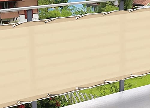 Biancheriaweb Telo Frangivista Vento Copribalcone Ringhiera Esterno Giardino Tinta Unita Panna Con Occhielli