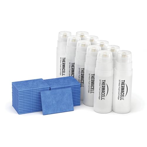 Thermacell Ricarica Per Repellente Antizanzare, Protezione 21M², Inodore, Senza Spruzzi, Sicuro Per Tutti, 120 Ore Di Durata, 10 Cartucce + 30 Piastri