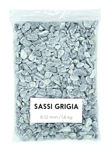 Landare Sassi Grigio 1,8Kg - Sassolini Decorativi Per Vasi - Sassi Decorativi Per Vasi - Sassolini Per Acquario - Ciottoli Decorativi Per Vasi - Ciott