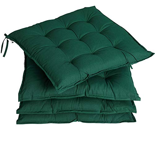 Detex Set 4X Cuscini Per Sedia Da Interno Esterno Sedie Da Giardino Cucina Cuscino Coprisedia Verde