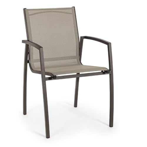 Yellowshop - Sedia Con Braccioli In Alluminio Bizzotto Hilla Col. Coffee
