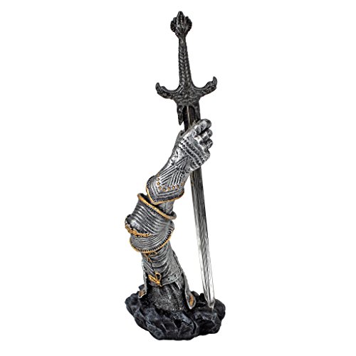 Design Toscano Cl4118 Excalibur Scultorea Scrivania Accessorio, Peltro, 7.5X9X25.5 Cm