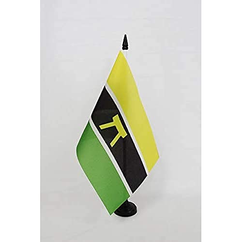 Az Flag Bandiera Da Tavolo Ashanti Di Ghana 21X14Cm - Piccola Bandierina Ashanti 14 X 21 Cm