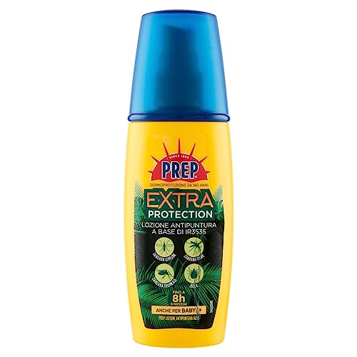 Prep, Lozione Repellente Extra Protection, Spray Multinsetto Antipuntura Dermoprotettiva, Protegge Fino A 8 Ore Da Zanzare Comuni, Tigre, Tropicali E