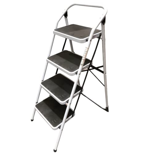 Homelux 411756 Sgabello Acciaio 4 Gradini, Pieghevole